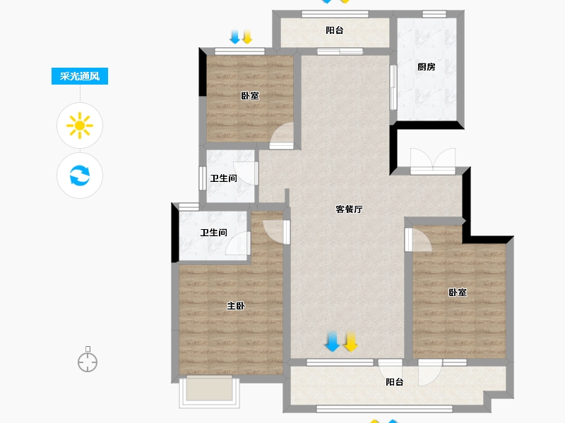 山东省-济宁市-博观江悦-102.40-户型库-采光通风