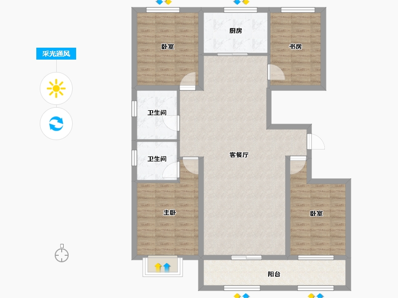 山东省-潍坊市-潍坊滨海金都家园-124.00-户型库-采光通风