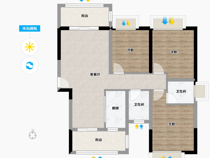 广西壮族自治区-北海市-北海中港城长沙湾-92.00-户型库-采光通风