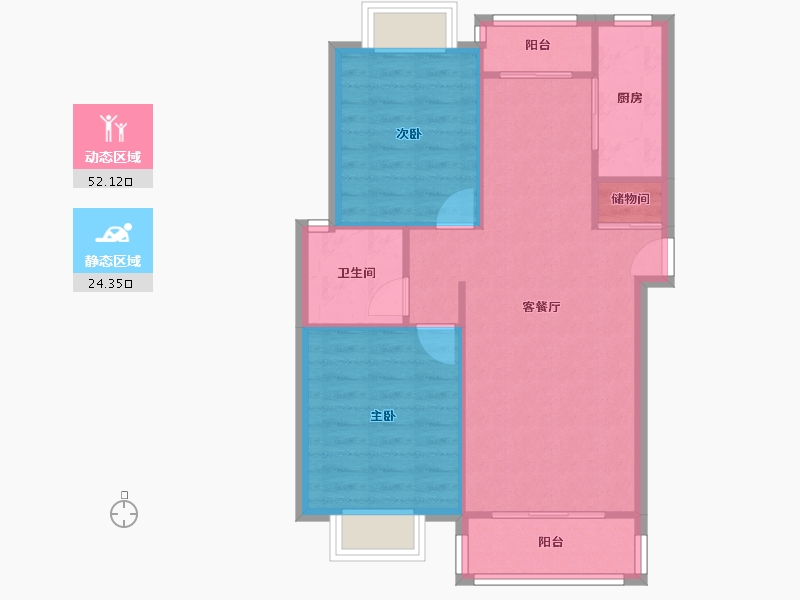 上海-上海市-远景佳苑3期-76.53-户型库-动静分区