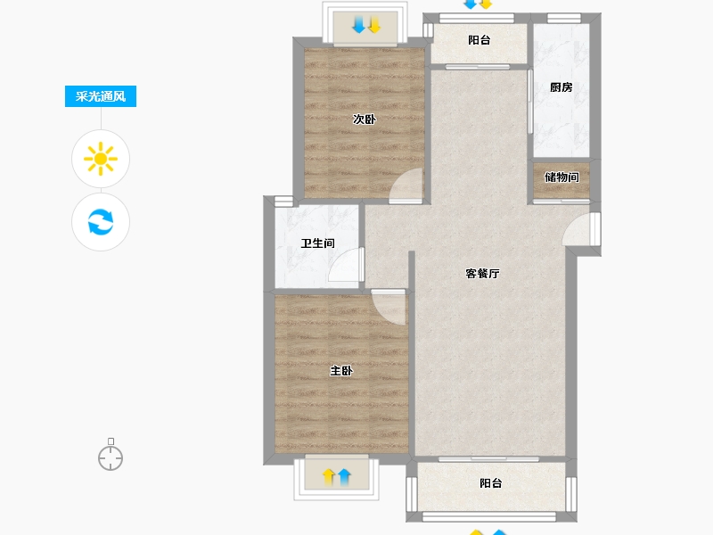 上海-上海市-远景佳苑3期-76.53-户型库-采光通风