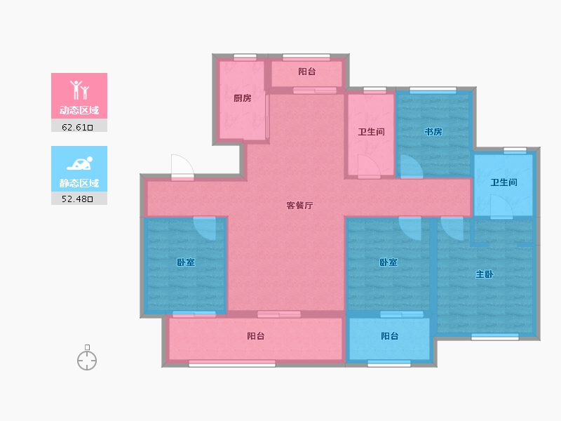 江西省-南昌市-煌盛熙岸公园泊悦府-102.16-户型库-动静分区