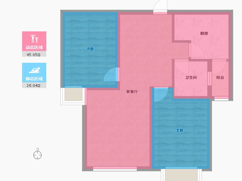 新疆维吾尔自治区-石河子市-万隆城丽水香郡-74.10-户型库-动静分区