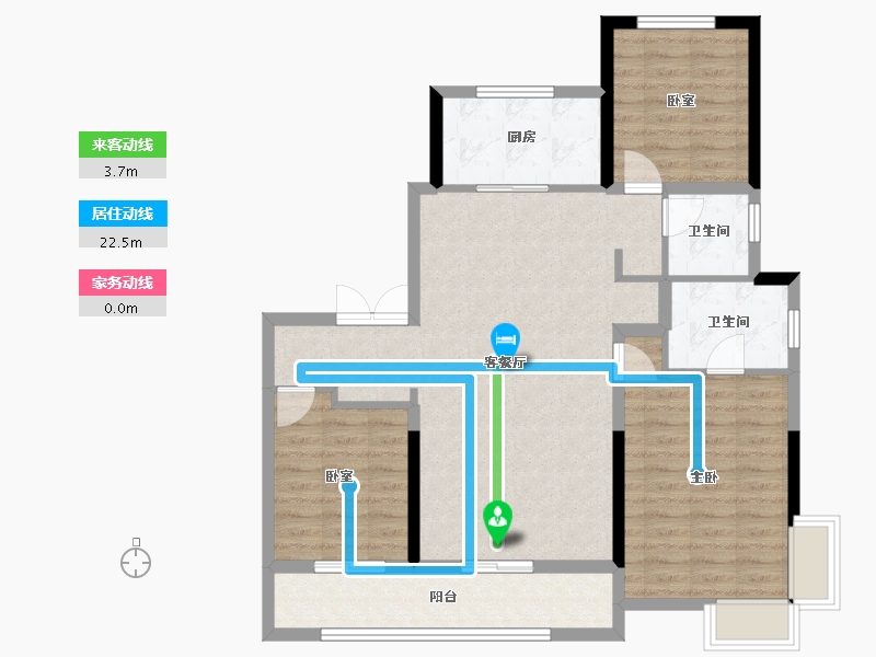 河北省-邯郸市-邯郸市常瀛置业观林府-105.60-户型库-动静线