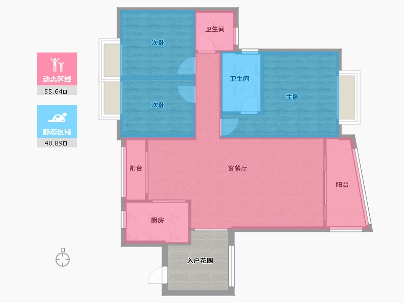 广东省-中山市-绿杨居-91.19-户型库-动静分区