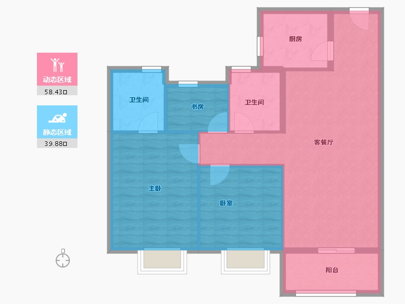 福建省-南平市-武夷悦云庄-89.00-户型库-动静分区