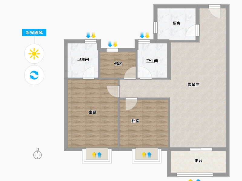 福建省-南平市-武夷悦云庄-89.00-户型库-采光通风