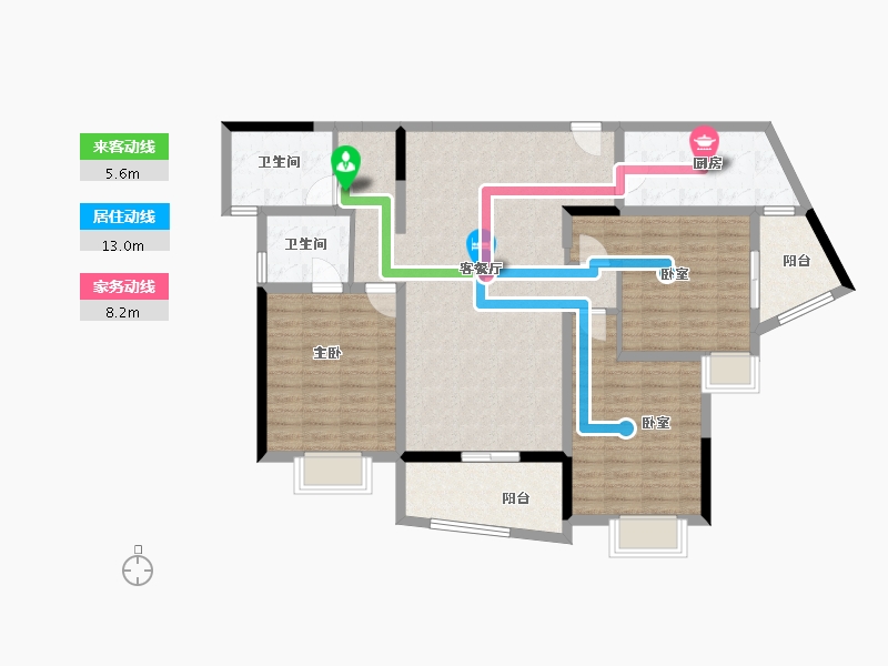 安徽省-合肥市-力高柏林春天-113.75-户型库-动静线