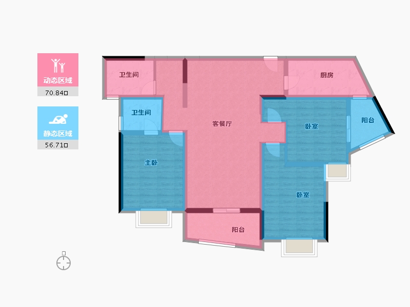 安徽省-合肥市-力高柏林春天-113.75-户型库-动静分区