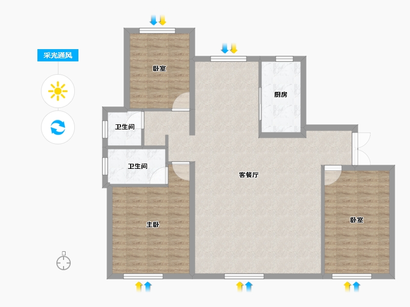 宁夏回族自治区-银川市-泰云庭-101.80-户型库-采光通风