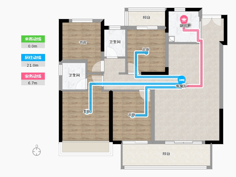 河南省-平顶山市-常绿林溪宸苑-105.94-户型库-动静线