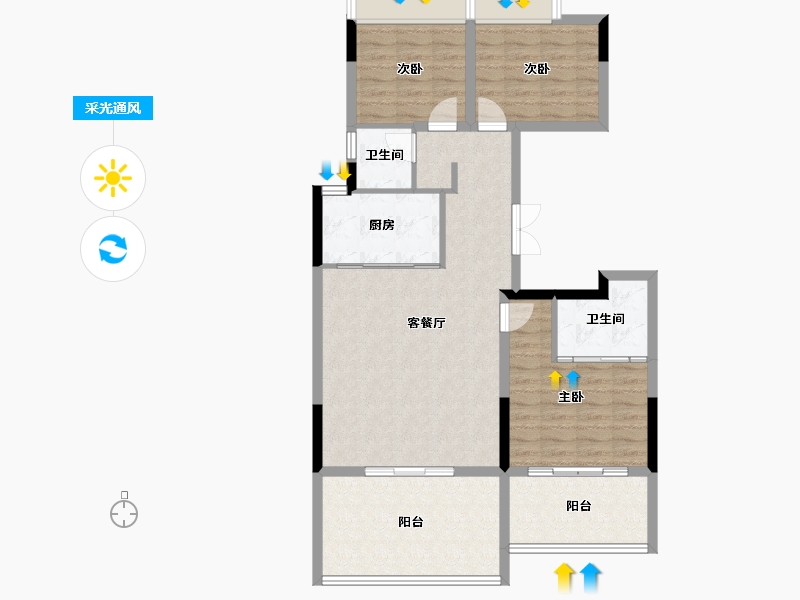 河南省-郑州市-新郑万林上院-97.53-户型库-采光通风