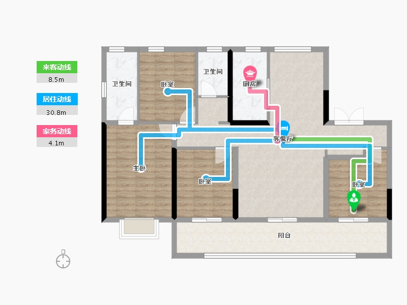 山东省-济南市-龙泉-131.20-户型库-动静线