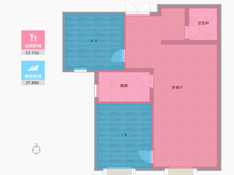 新疆维吾尔自治区-乌鲁木齐市-紫金城东湖左岸-71.20-户型库-动静分区