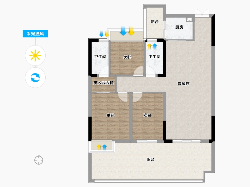 湖北省-十堰市-绿谷华悦府-133.00-户型库-采光通风