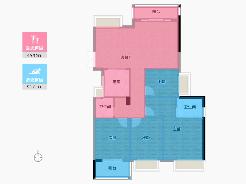 福建省-福州市-香开观海-93.86-户型库-动静分区