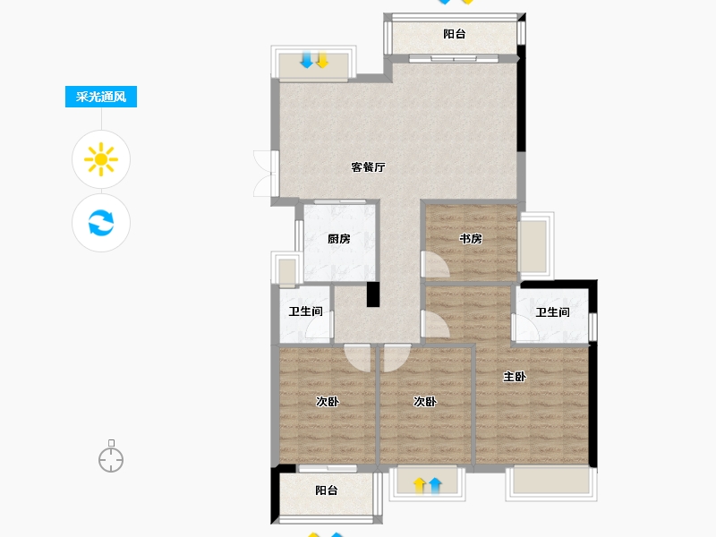 福建省-福州市-香开观海-93.86-户型库-采光通风