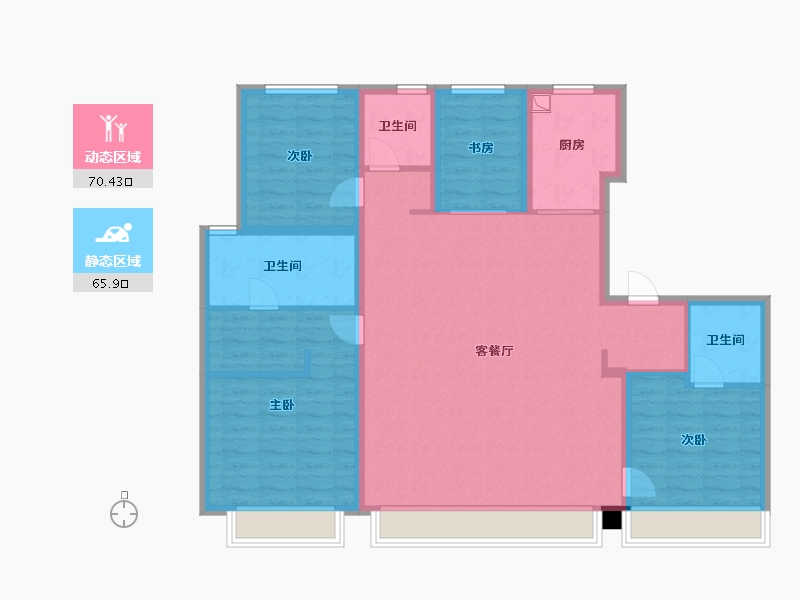 陕西省-西安市-融创时代奥城-168.00-户型库-动静分区