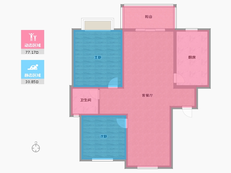 山东省-济南市-彩石山庄别墅区-97.34-户型库-动静分区