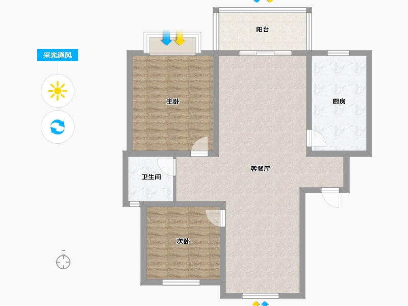 山东省-济南市-彩石山庄别墅区-97.34-户型库-采光通风