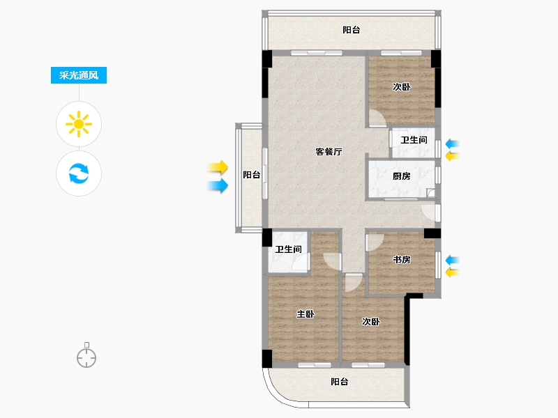 广西壮族自治区-玉林市-绿城中心-120.89-户型库-采光通风