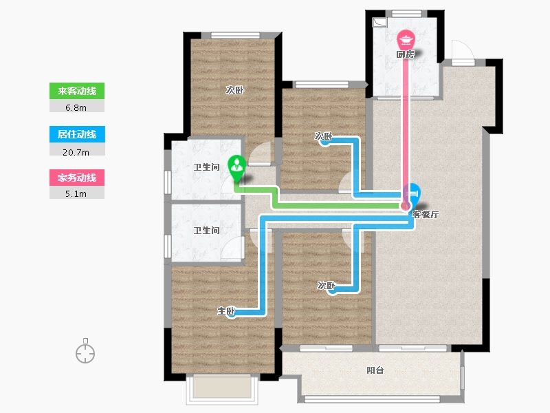 福建省-龙岩市-杭城臻邸-118.40-户型库-动静线