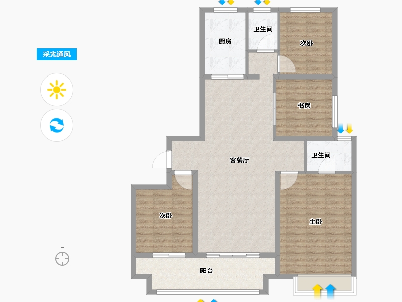 河北省-沧州市-芳园-112.00-户型库-采光通风