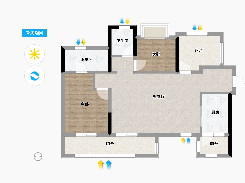 贵州省-贵阳市-中科怡璟-82.07-户型库-采光通风