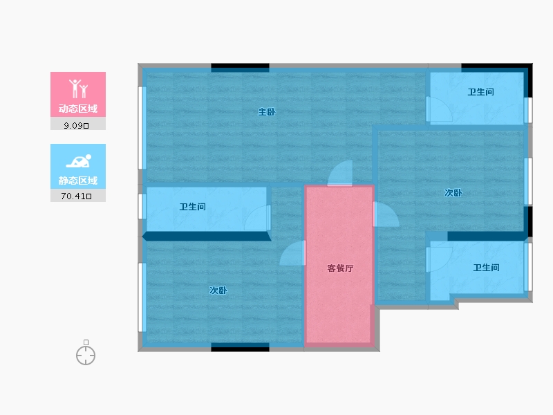 福建省-福州市-融侨望云-71.20-户型库-动静分区