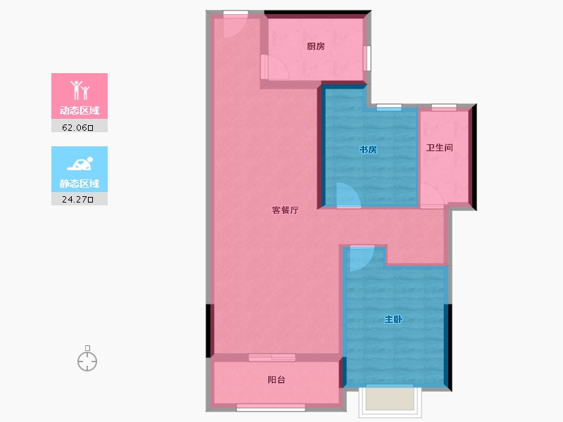 江苏省-淮安市-春风南岸花园-77.12-户型库-动静分区