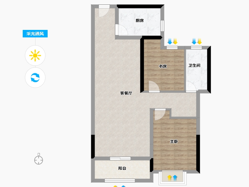 江苏省-淮安市-春风南岸花园-77.12-户型库-采光通风