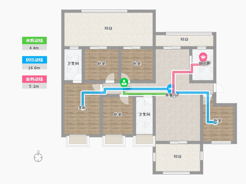 贵州省-六盘水市-山水别苑-134.40-户型库-动静线