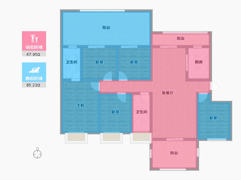 贵州省-六盘水市-山水别苑-134.40-户型库-动静分区