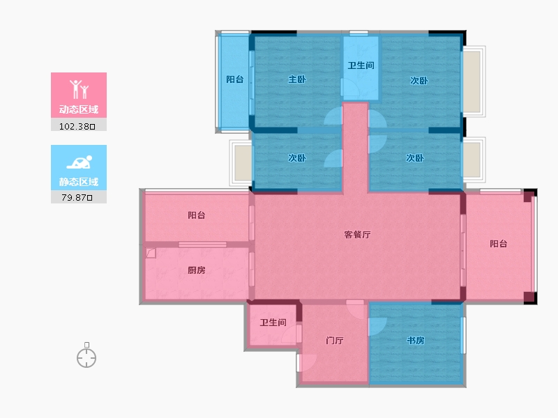 广东省-惠州市-东江明珠花园-136.00-户型库-动静分区