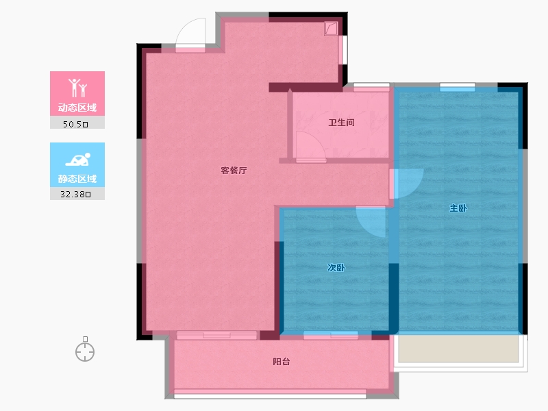 浙江省-丽水市-安心小区-74.50-户型库-动静分区