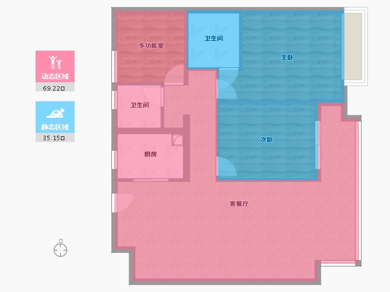 浙江省-台州市-新民小区-95.00-户型库-动静分区