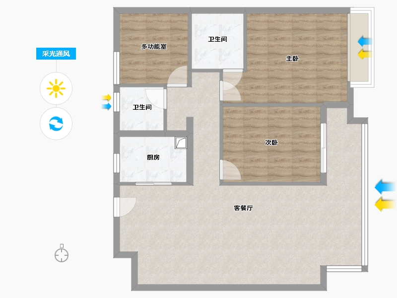 浙江省-台州市-新民小区-95.00-户型库-采光通风