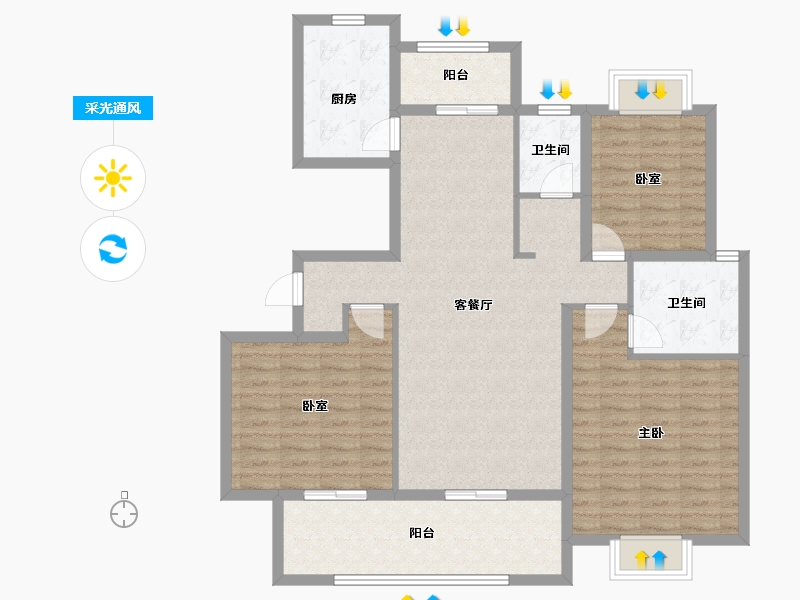 江西省-鹰潭市-华章学府香颂--113.00-户型库-采光通风