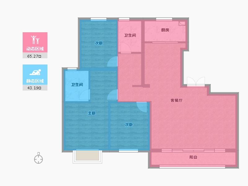 内蒙古自治区-通辽市-澜悦一品-109.60-户型库-动静分区