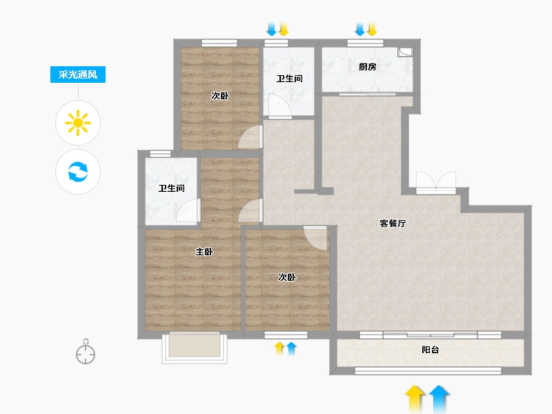 内蒙古自治区-通辽市-澜悦一品-109.60-户型库-采光通风