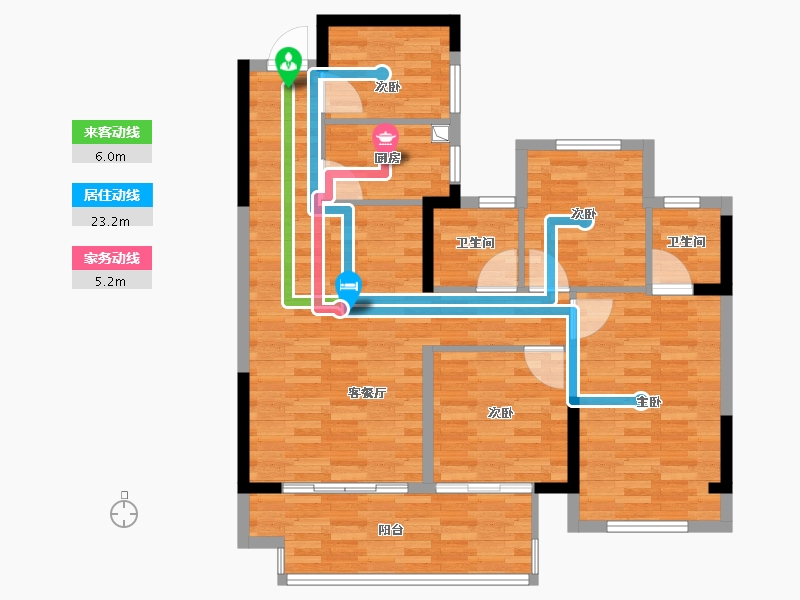 河南省-平顶山市-常绿·北宸上苑二期-93.73-户型库-动静线