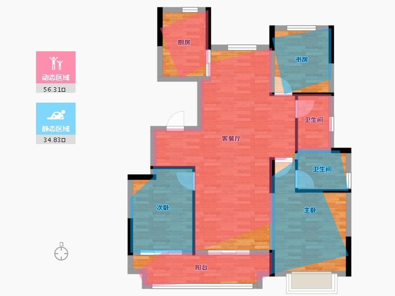 浙江省-绍兴市-御江府-96.02-户型库-动静分区