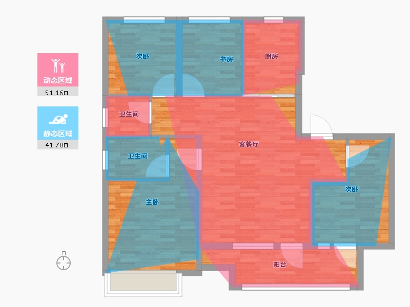 江苏省-徐州市-保利学府-93.18-户型库-动静分区