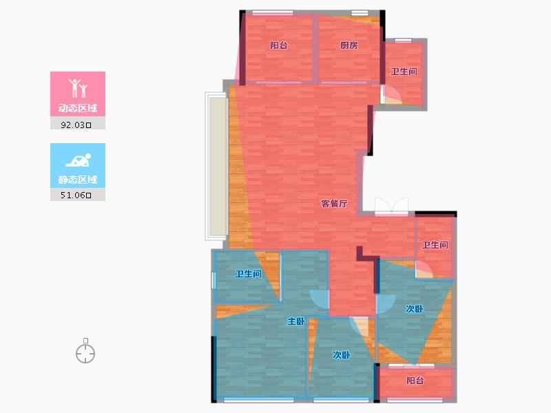 浙江省-杭州市-绿城晓风朗月-147.53-户型库-动静分区