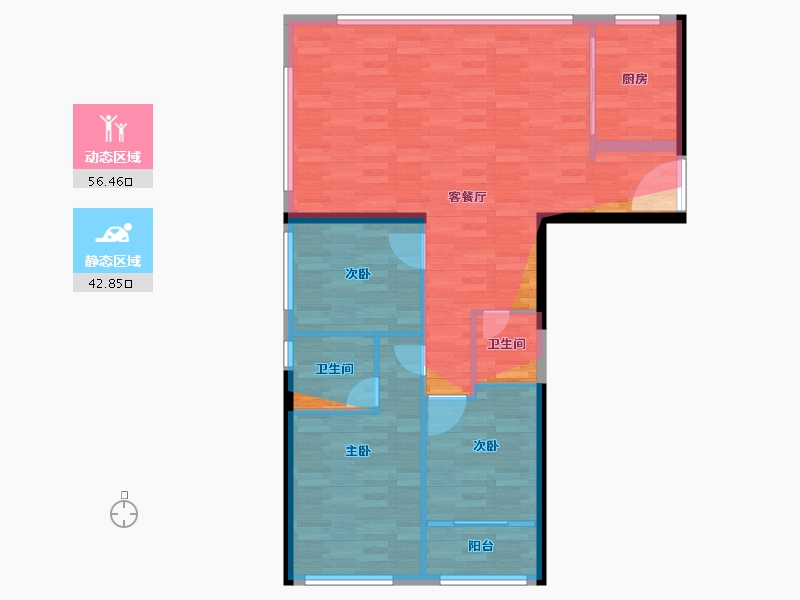 福建省-厦门市-海沧中心TOD璞瑞璞盛-94.28-户型库-动静分区