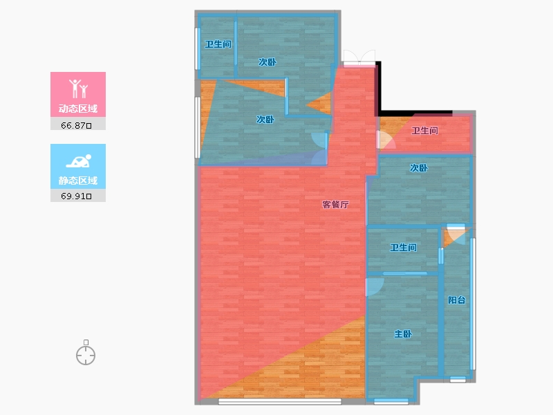 湖南省-邵阳市-乾道魏源壹号院-140.00-户型库-动静分区