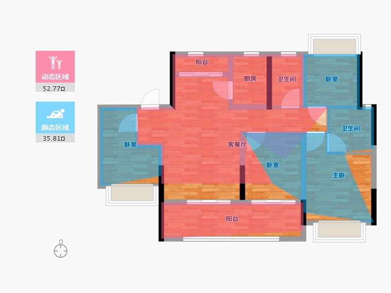 江西省-吉安市-滨江时代-87.04-户型库-动静分区