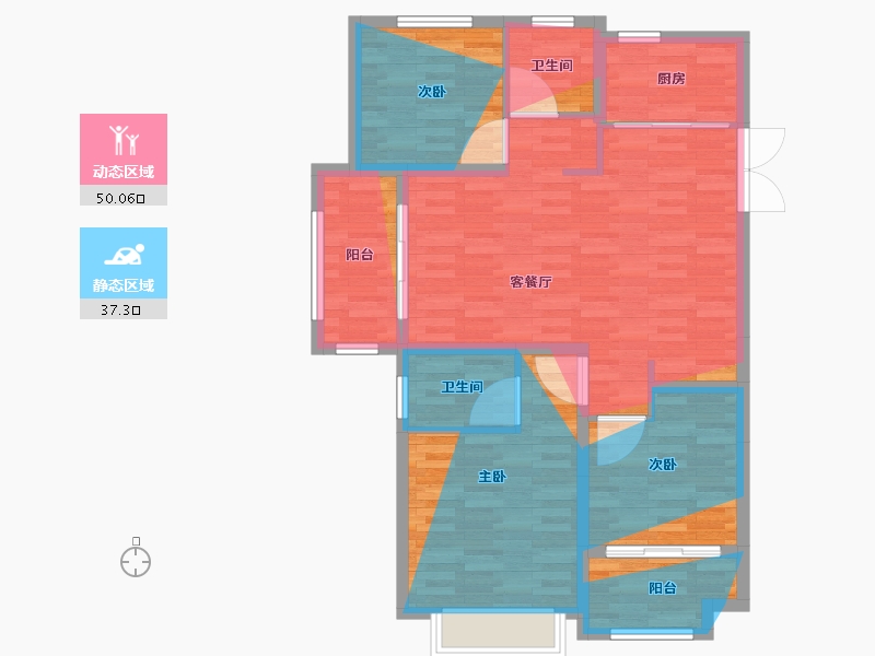 江苏省-连云港市-泰达城瑞府-90.24-户型库-动静分区