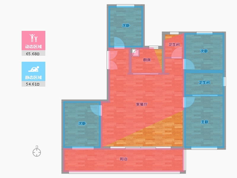 陕西省-西安市-中国铁建·轨交·秦风雅颂-120.20-户型库-动静分区