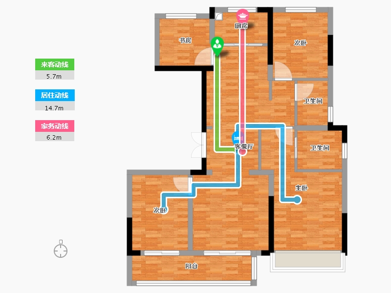 浙江省-台州市-江鸿尚品-103.04-户型库-动静线